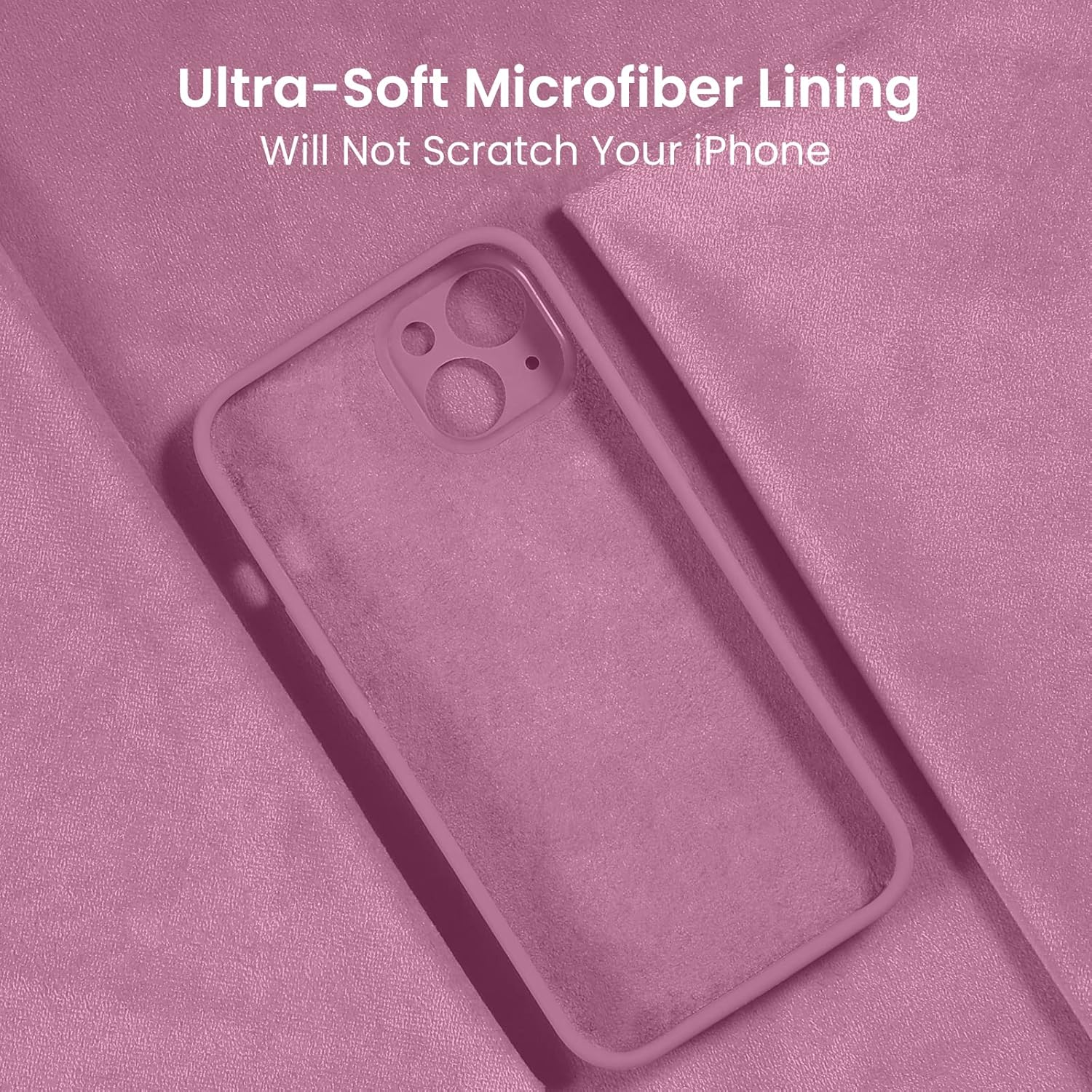 FireNova Designed for iPhone 13 Case, Silicone Upgraded [Camera Protection] Phone Case with [2 Screen Protectors], Soft Anti-Scratch Microfiber Lining Inside, 6.1 inch, Lilac Purple