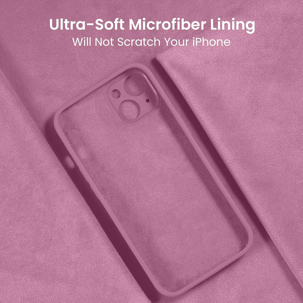 FireNova Designed for iPhone 14 Case, Silicone Upgraded [Camera Protection] Phone Case with [2 Screen Protectors], Soft Anti-Scratch Microfiber Lining Inside, 6.1 inch, Lilac Purple