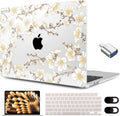 MEEgoodo for M4/M3/M2 MacBook Air 15.3 inch Case 2025 2024 2023, Case Fit Model (A3241/A3114/A2941) for MacBook Air 15 inch, Laptop Hard Shell with Keyboard Cover, Cherry Branches