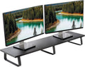 VIVO 39 inch Extra Long Monitor Stand, Wood & Steel Desktop Riser, Dual Screen, TV, Keyboard, Laptop, Ergonomic Desk and Tabletop Organizer, Black, STAND-V000DL