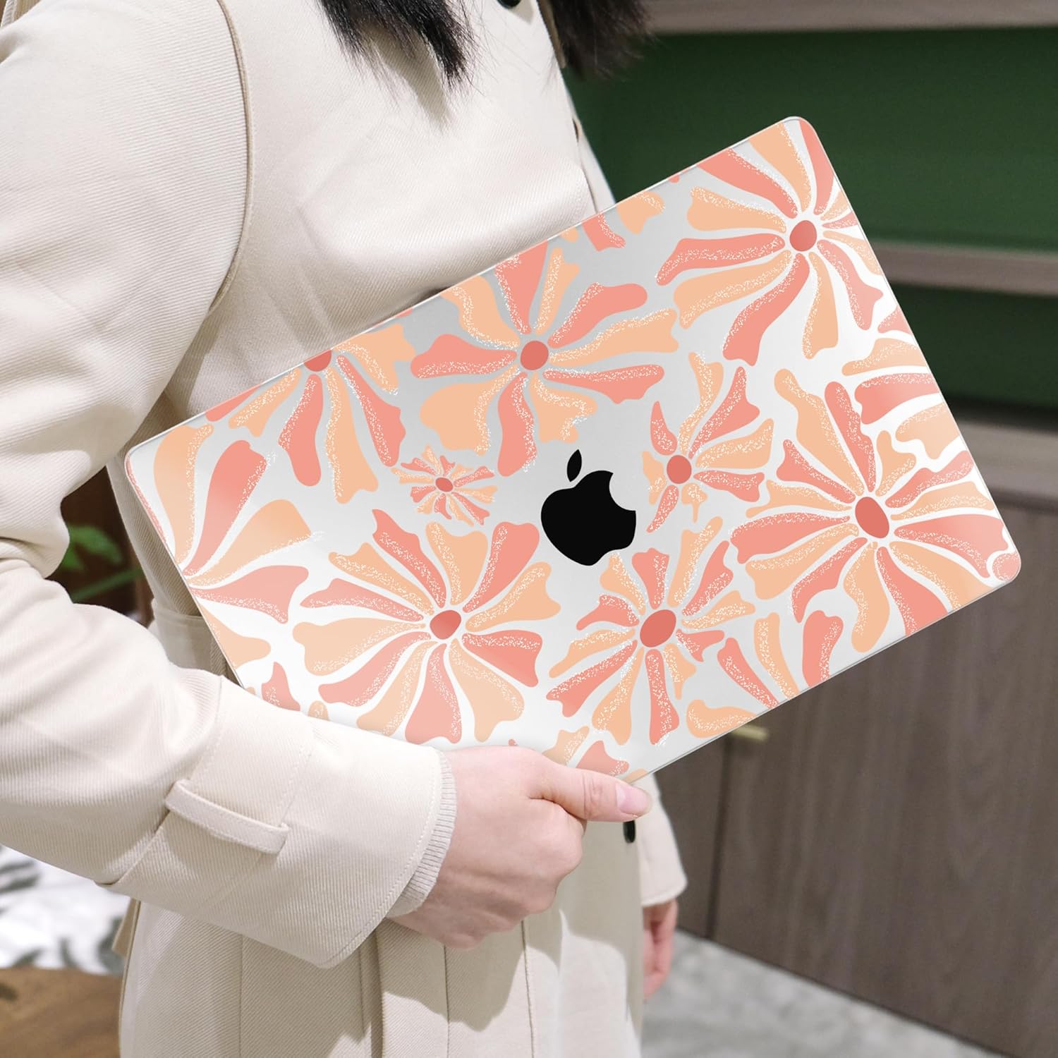 MEEgoodo Case for MacBook Pro 13 inch Case 2022 2021 2020 New A2338 M2/M1 A2251 A2289, Laptop Hard Shell with Keyboard & Camera Cover Compatible with 13 inch MacBook Pro, Cute Retro Groovy Flowers