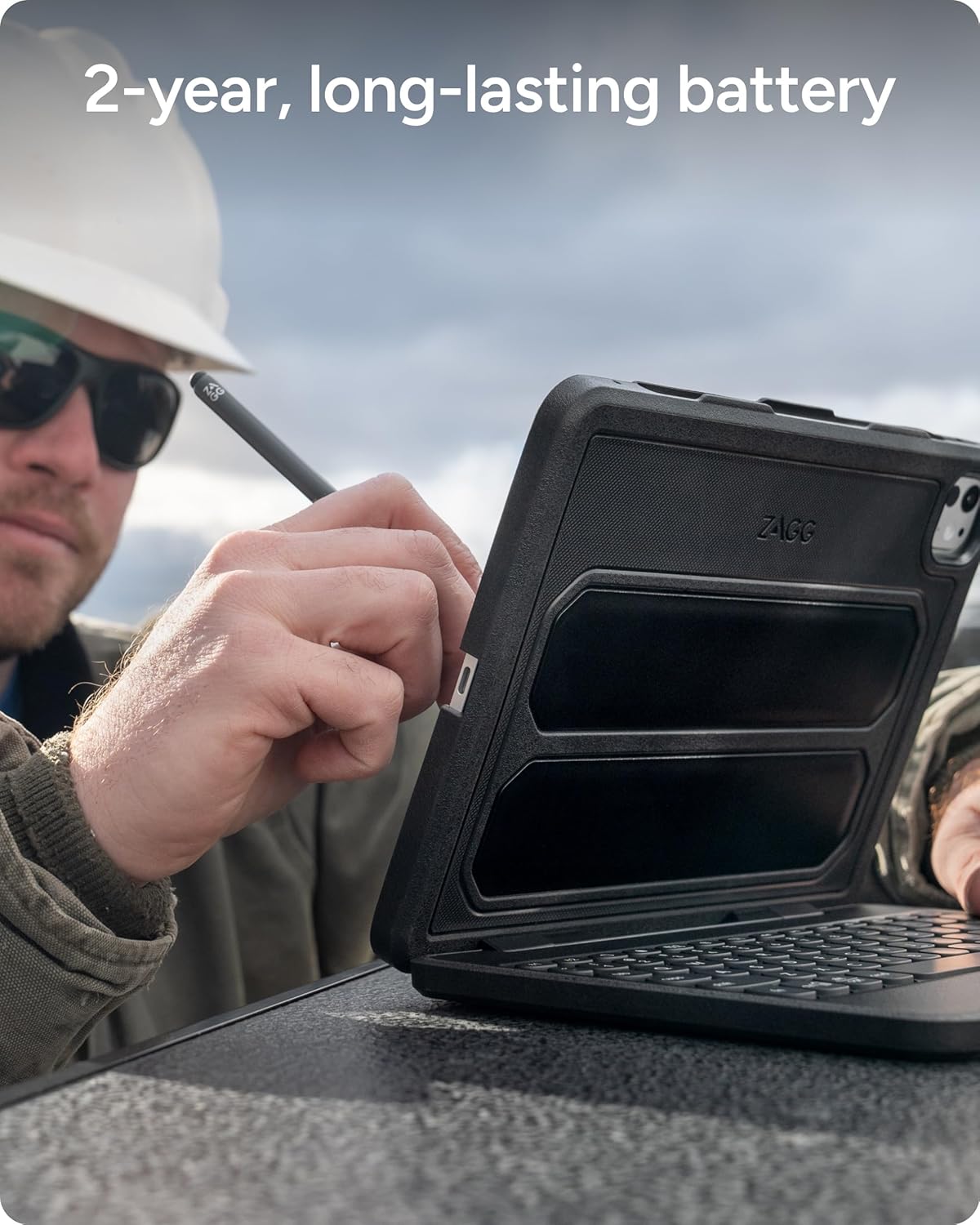 ZAGG Rugged Book Detachable Case and Magnetic-Hinged Keyboard for iPad Air 11" (M3)/ Air 11" (M2)/ iPad 10.9" (air 4th gen)/ 11" (1st & 2nd Gen), Bluetooth Pairing, Backlit Keyboard, Black