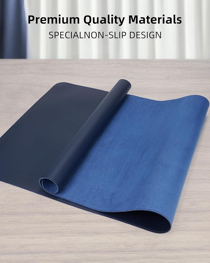 Leather Desk Pad Protector, Mouse Pad, Office Mat, Non-Slip PU Leather Blotter - Image 3