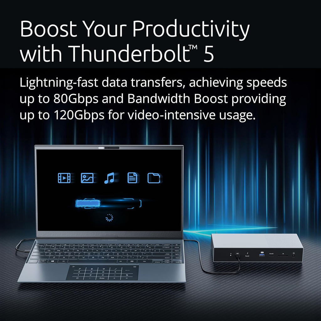 Kensington SD5000T5 Thunderbolt 5 Docking Station – Dual Display for MacBooks M1/M2/M3/M4 Pro and Max; Triple Display for Windows TB5; TB4 Compatible, 140W Power Delivery (K35201NA)