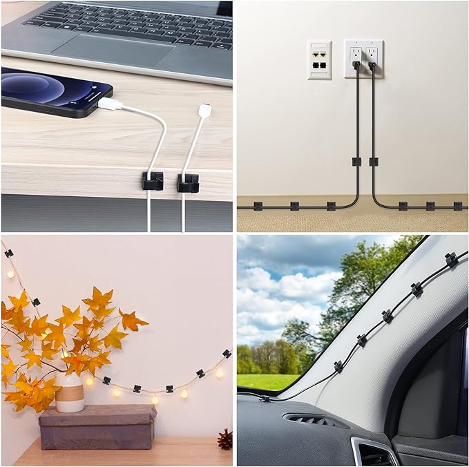 60 PCS Adhesive Cable Clips, Upgraded Wall Wire Clips - Image 6