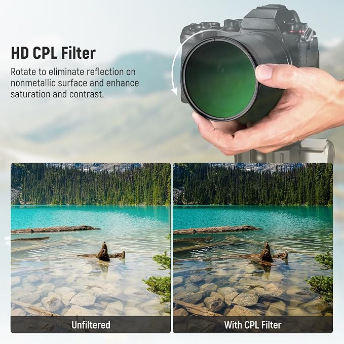 NEEWER 58mm CPL Filter with Lens Cap, Ultra Thin Circular Polarizing Filter - Image 3