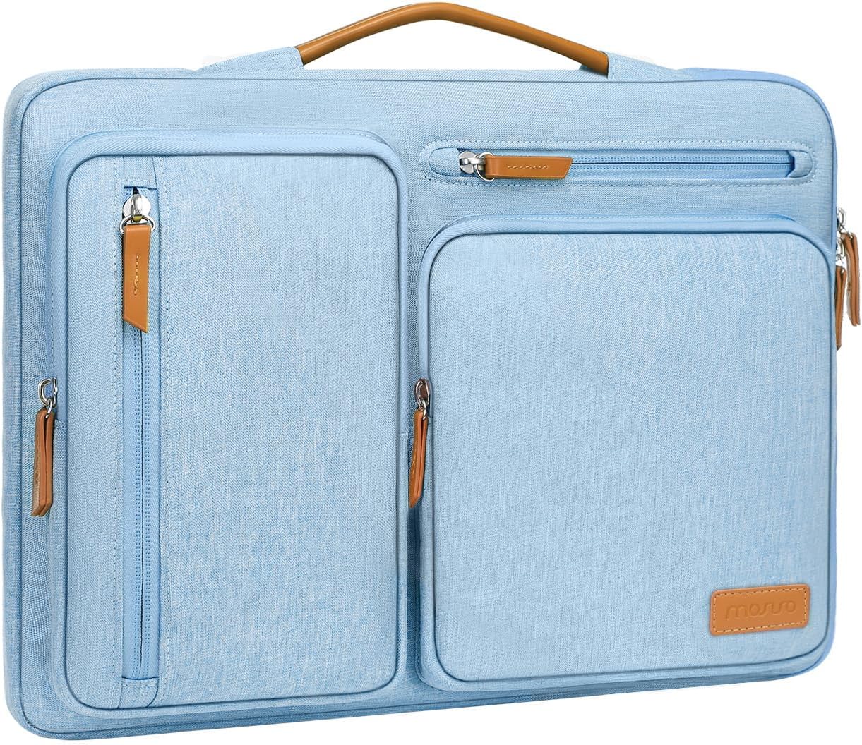 MOSISO 360 Protective Laptop Case 13 inch, 13 inch Laptop Sleeve Compatible with MacBook Air M4 M3 M2 M1 2025-2018/Pro M2 M1 2025-2016, Side Open Carrying Case with 4 Zipper Pockets&Handle, Air Blue