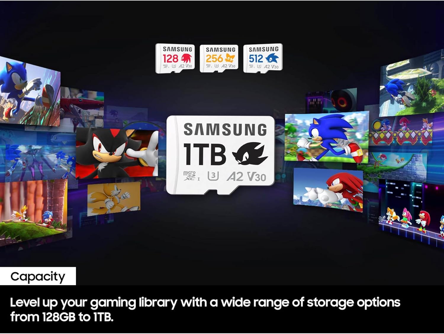 Samsung PRO Plus Sonic The Hedgehog + Adapter, 256GB microSDXC, Up-to 180MB/s, Full HD & 4K UHD, UHS-I, C10, U3, V30, A2, for Nintendo-Switch, Steam Deck, GoPRO, DJI Drone, Tablets (MB-MD256SA/LC1)