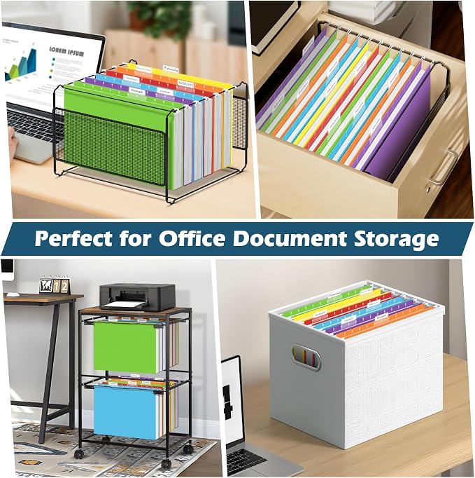 V-Opitos 48 Pack 1 Inch Expansion Hanging File Folders, Letter Size Hanging - Image 7