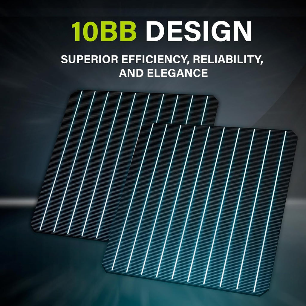 Newpowa 10BB Cell 200W Monocrystalline 200 Watt 12V Solar Panel High Efficiency Mono Module RV Marine Boat Off Grid (200W New)