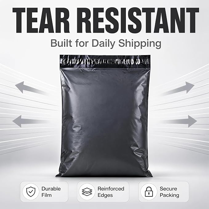19"x24" Poly Mailers，Black Shipping and Envelope Bags Pack of 50 - Image 2