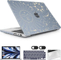 for MacBook Pro 16 inch Case 2021 2022 2023 2024 Release A3186 A3403 M4 A2991 M3 A2780 M2 A2485 M1 Pro/Max, Hard Shell Case with Screen Protector & Keyboard Cover, Engraving Moon