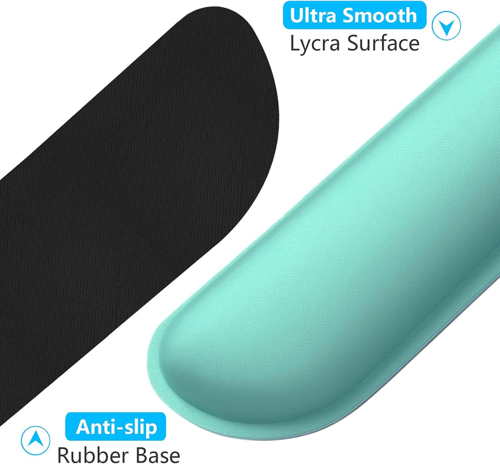 Dapesuom Enlarge Keyboard Wrist Rest Pad, Cute Memory Foam Wrist Rest for Computer Keyboard, Ergonomic Keyboard Mouse Wrist Support for Typing Pain Relief, Comfort for Office, Gaming, Laptop, Green