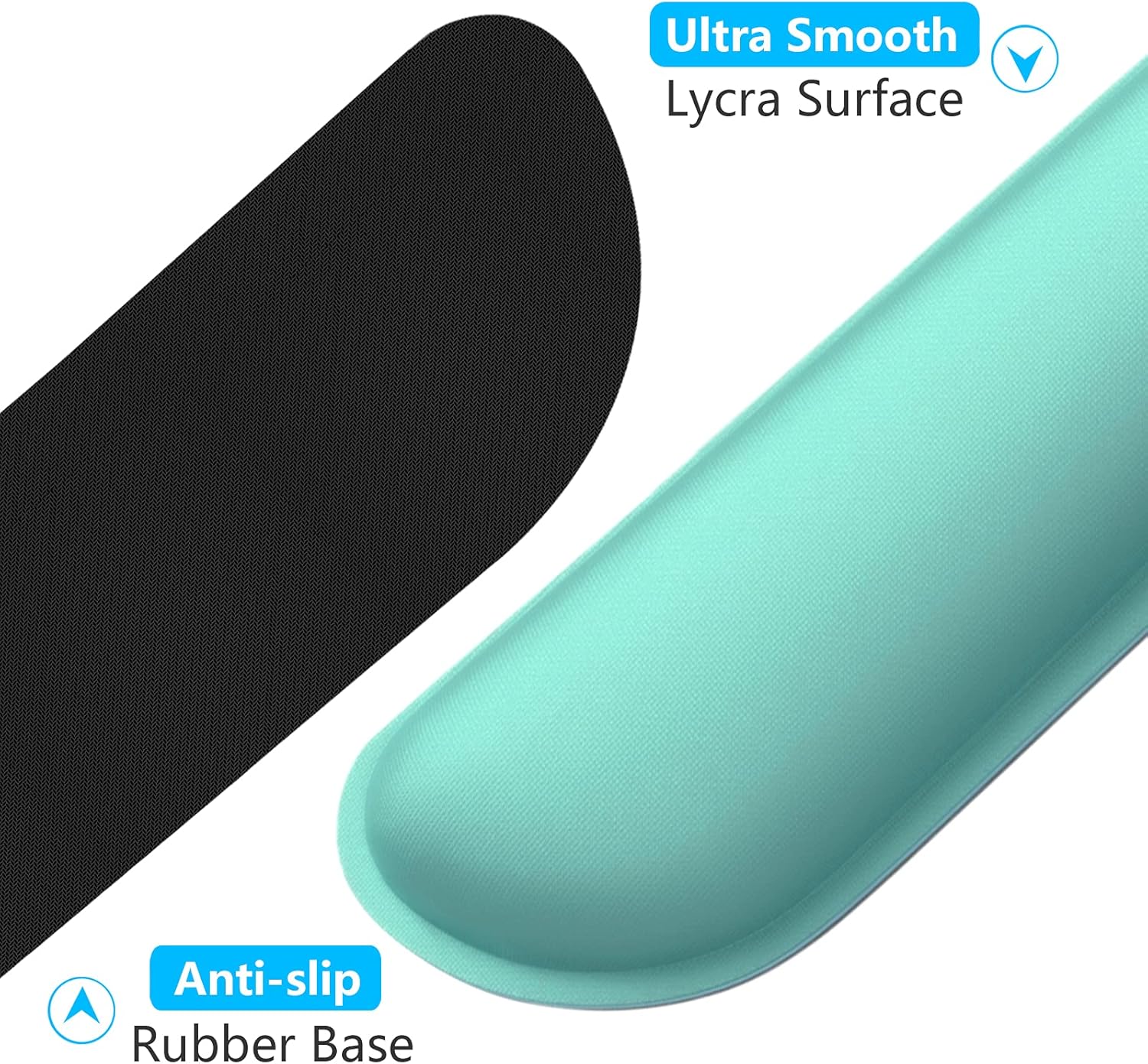 Dapesuom Enlarge Keyboard Wrist Rest, Memory Foam Wrist Cushion for Desk Mats Support, Cute Typing Pain Relief Keyboard Mouse Pad Rests Set with Non-Slip Base for Gaming Laptop Office Computer, Green
