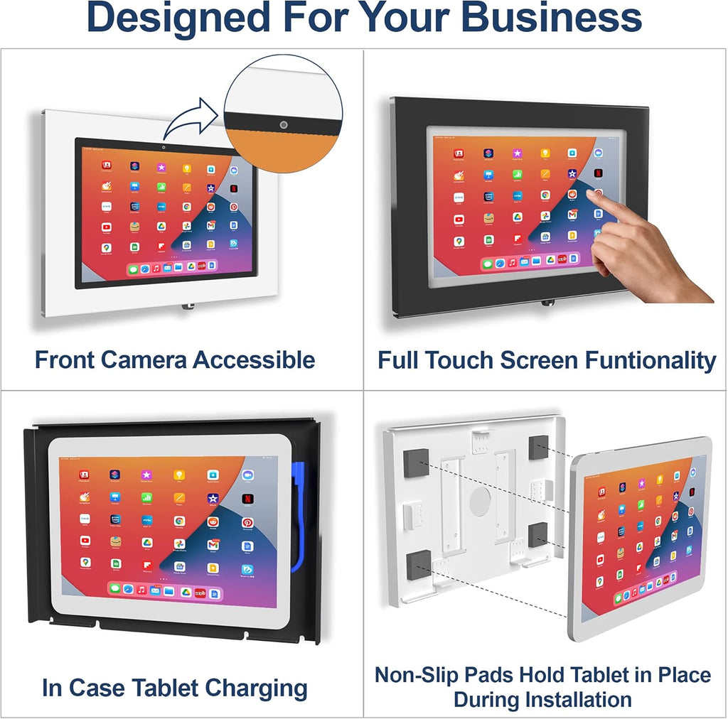 TABcare Locking Security Metal Case for Apple iPad Pro 12.9" 1/2 Home Button & Front Camera Blocked (Black, iPad Pro 12.9 1/2)