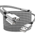 6.6FT USB Splitter, USB A Male to 3 Female Extension Cable Support Charging and Data Transfer for Printer/Keyboard/Flash Drive/PlayStation/Laptop/LED Etc(Silver)