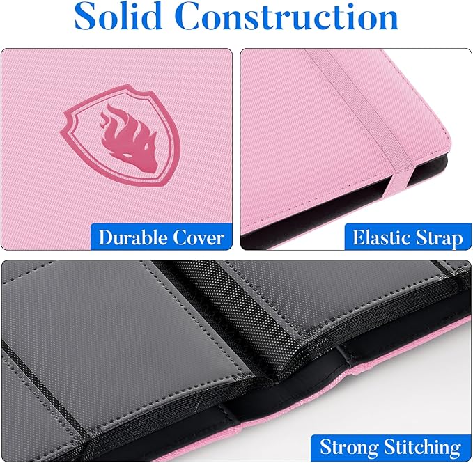 Premium 9 Pocket Card Binder for 360 Cards, Fabmaker PU Cover Trading Card - Image 2