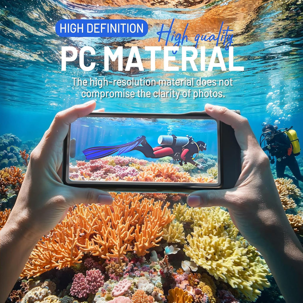 Large Floating Waterproof Phone Case with Lanyard for Snorkeling & Diving - Underwater Phone Pouch Compatible with i-Phone 16/15/14 Pro Max, Galaxy All Series, Beach and Pool Water Park (Yellow)