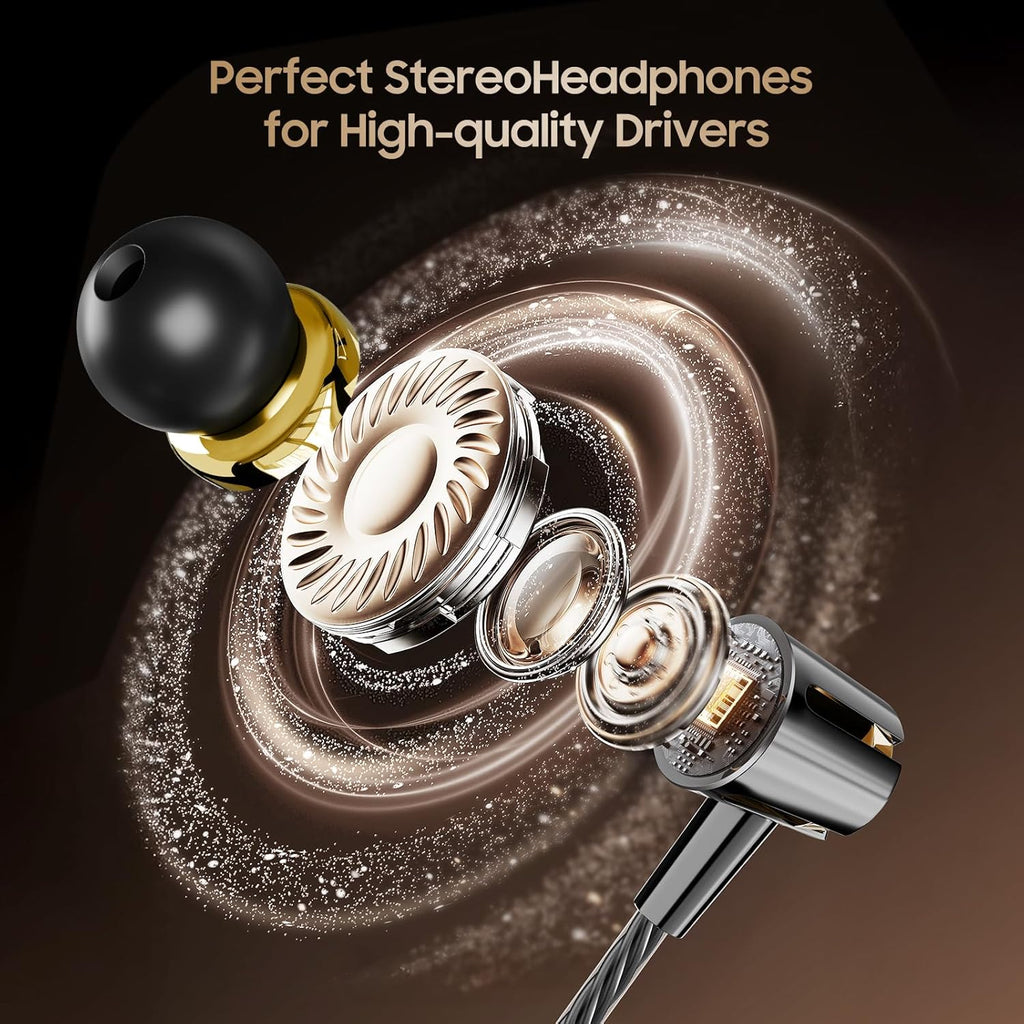 Rayleigh Wired Earbuds 5 Pack, Earbuds Headphones with Microphone, Earphones with Heavy Bass Stereo Noise Blocking, Compatible with iPhone, with iPad and Android Devices, MP3, Fits All 3.5mm Devices