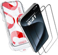 Tempered Glass Screen Protector for iPhone 15 Pro – Full Edge-to-Edge Protection Phone Screen Protector with Applicator, 9H Hardness, Oleophobic Coating - Accessories for iPhone 15 Pro