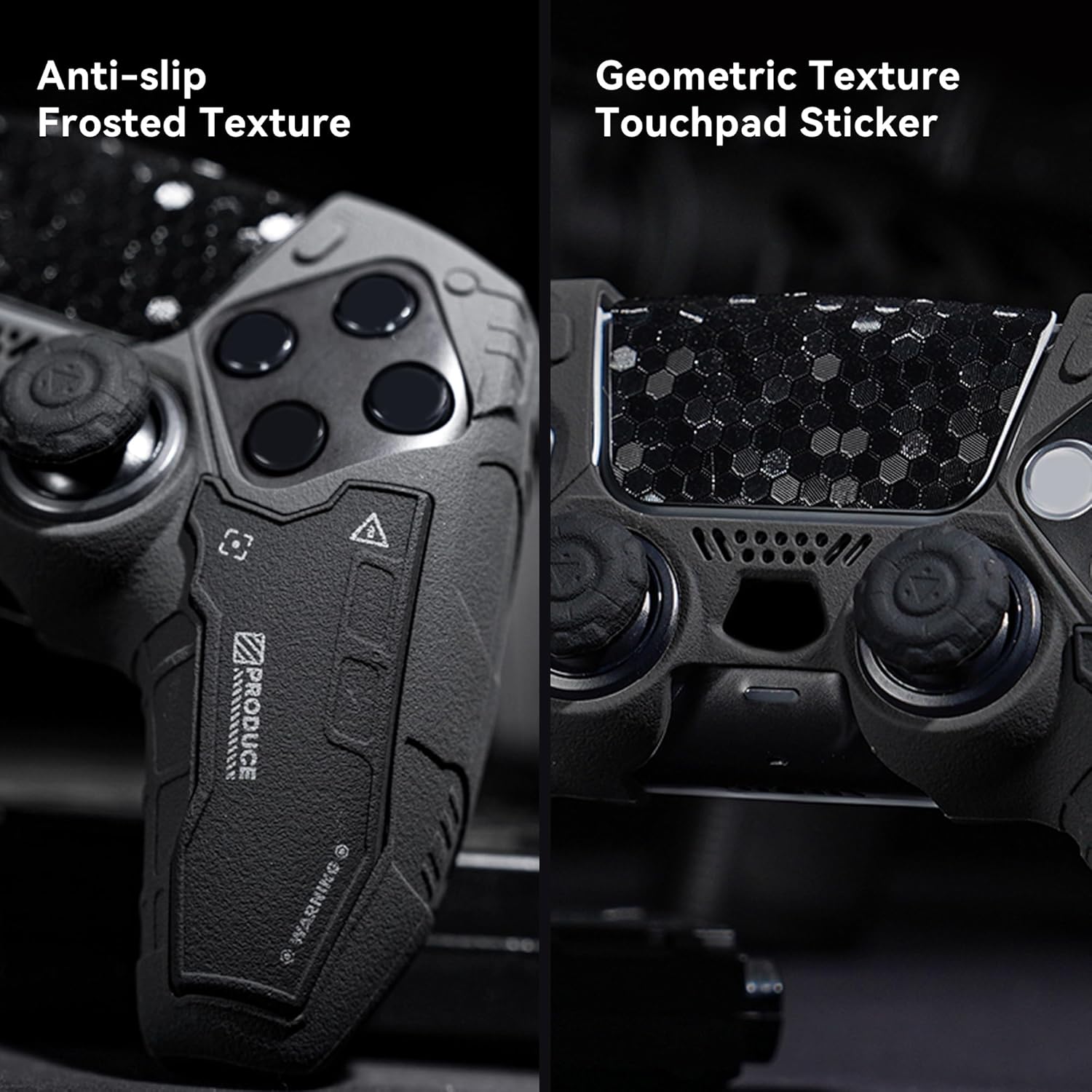 GeekShare G.S.TAC Tactical PS5 Controller Skin Set, Anti-Slip Silicone Protective Cover Skin Case for PS5 Wireless Controller with 2 Thumb Grip Caps and 2 Stickers - for Black Myth: Wukong