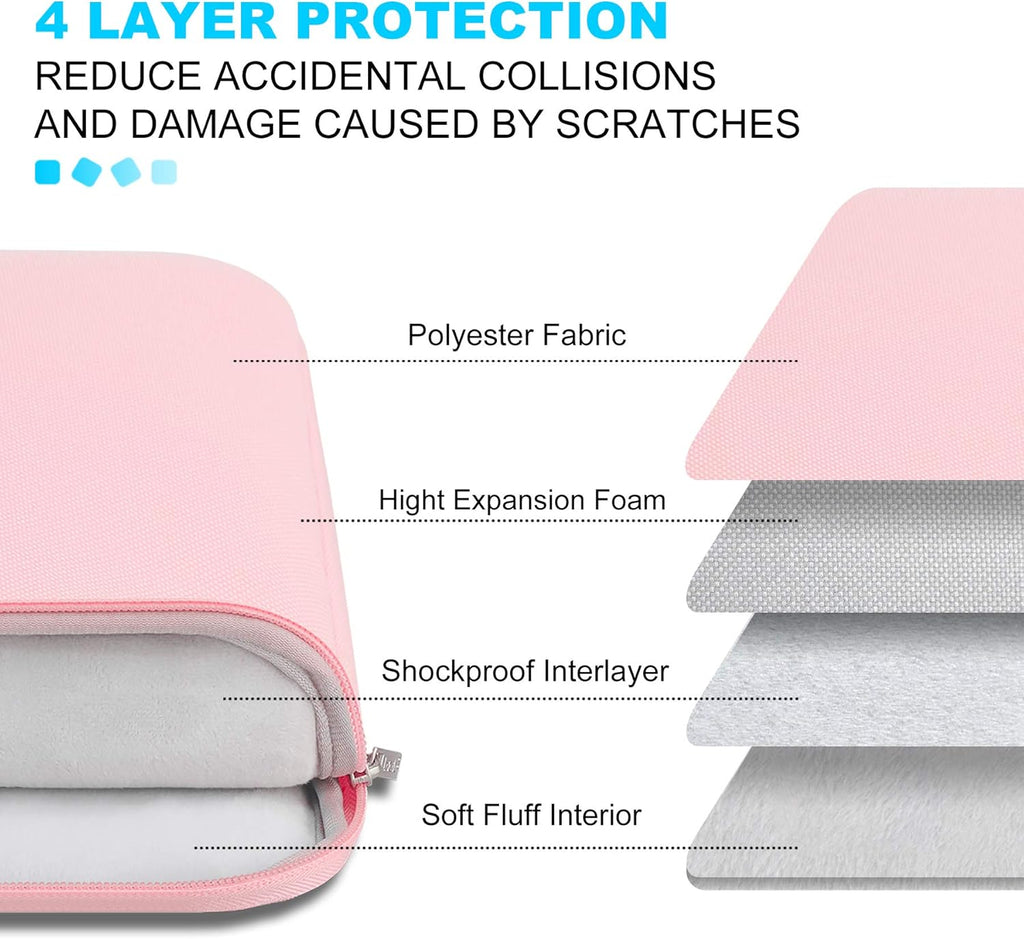 Lacdo Laptop Sleeve Case for 15 inch New MacBook Air M4 A3241 2025, M3 A3114, M2 A2941 2024-2023, 15 inch MacBook Pro A1990 A1707, Dell XPS 15 Plus Computer Case Bag with Accessory Pocket, Pink