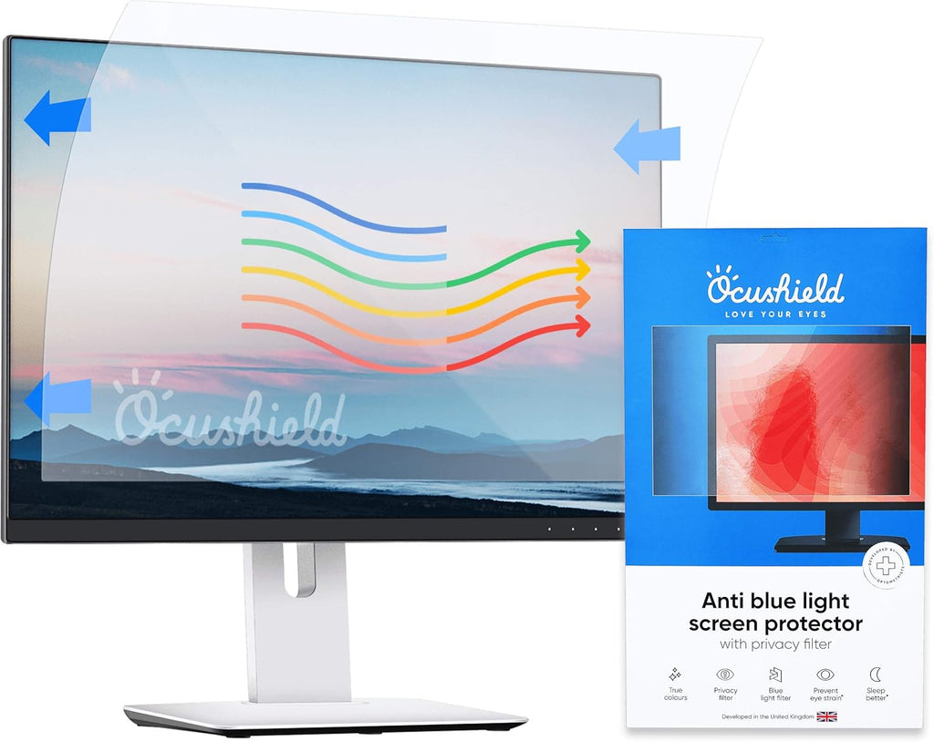 Ocushield 21” (16:10) Premium Anti Blue Light Screen Protector with Privacy Filter for Laptops and Computer Monitors - Anti-Glare - Easy Install - Anti-Fatigue