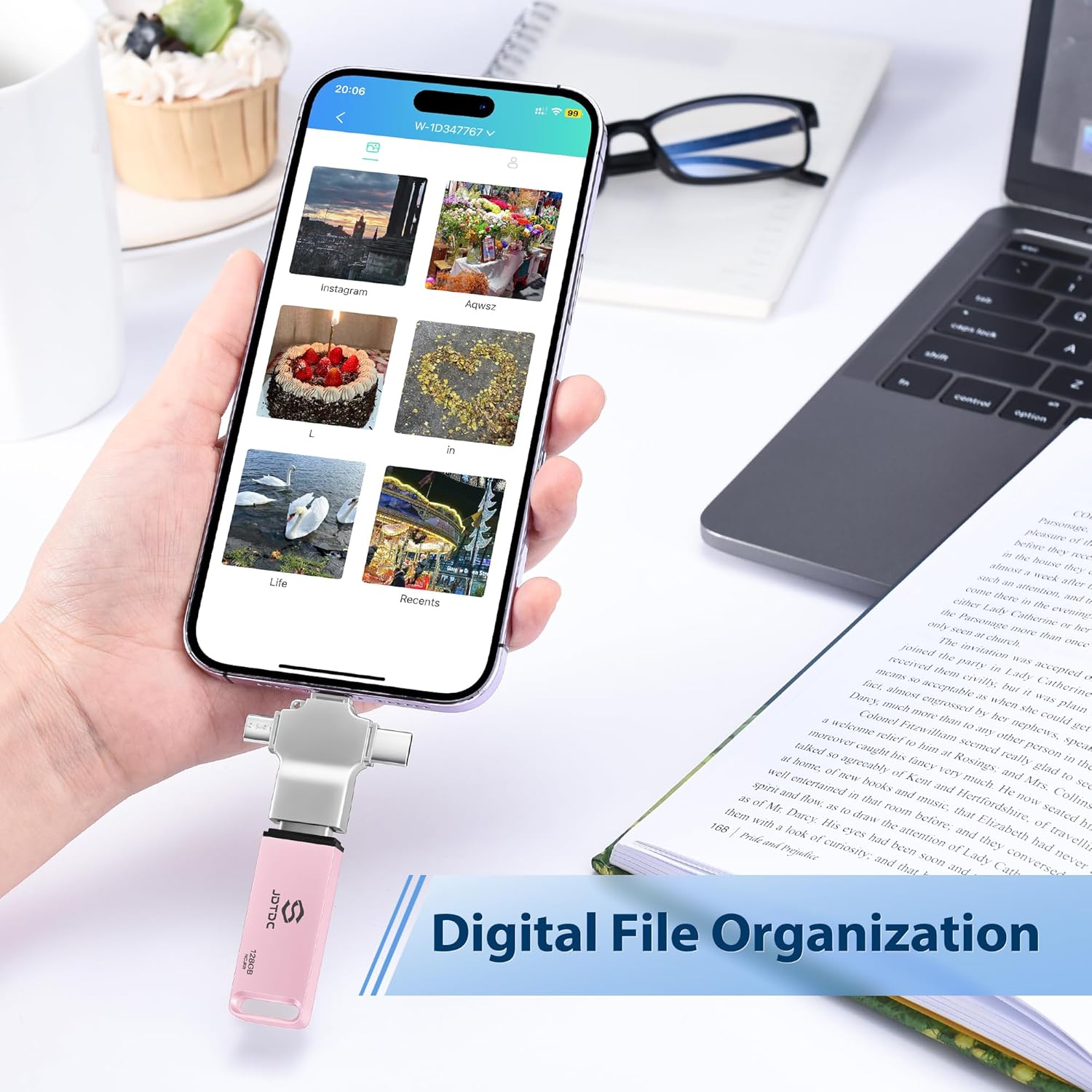 Auto-Backup-Photo-Stick 256GB | Fully Automatic Photo Video Saver for All Devices | Smart Duplicate Detection & Auto Sorting | Secure Photo & Video Memory-Stick-Flash-Drive Picture-Backup-Flash-Drive