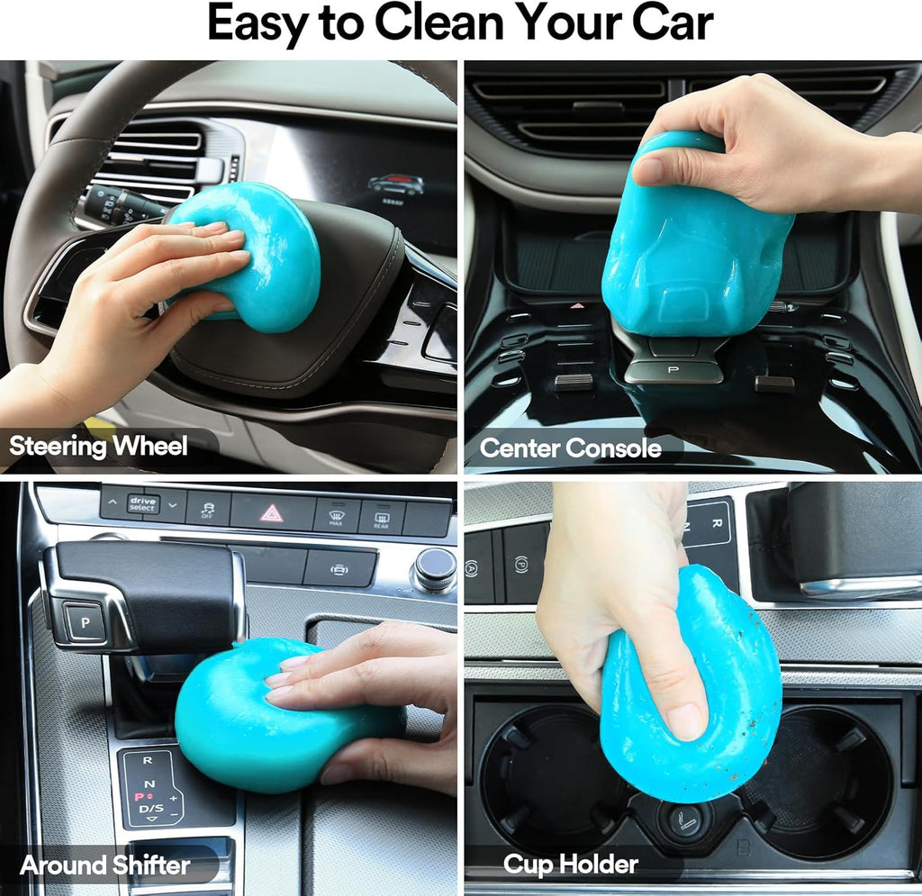 PULIDIKI Car Cleaning Gel for Car Cleaning Putty Car Putty Auto Detailing Tools Car Slime Cleaner Dust Cleaning Gel for Car Interior Cleaner Car Accessories Keyboard Cleaner Blue (4Pack)