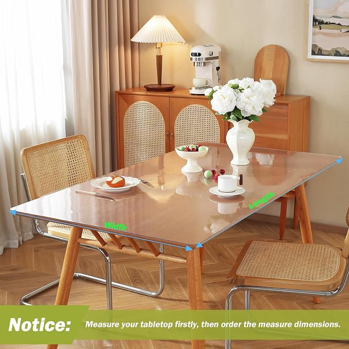 OstepDecor Frosted Clear Table Cover Protector 40 x 78 Inch, 1.5mm Thick - Image 3