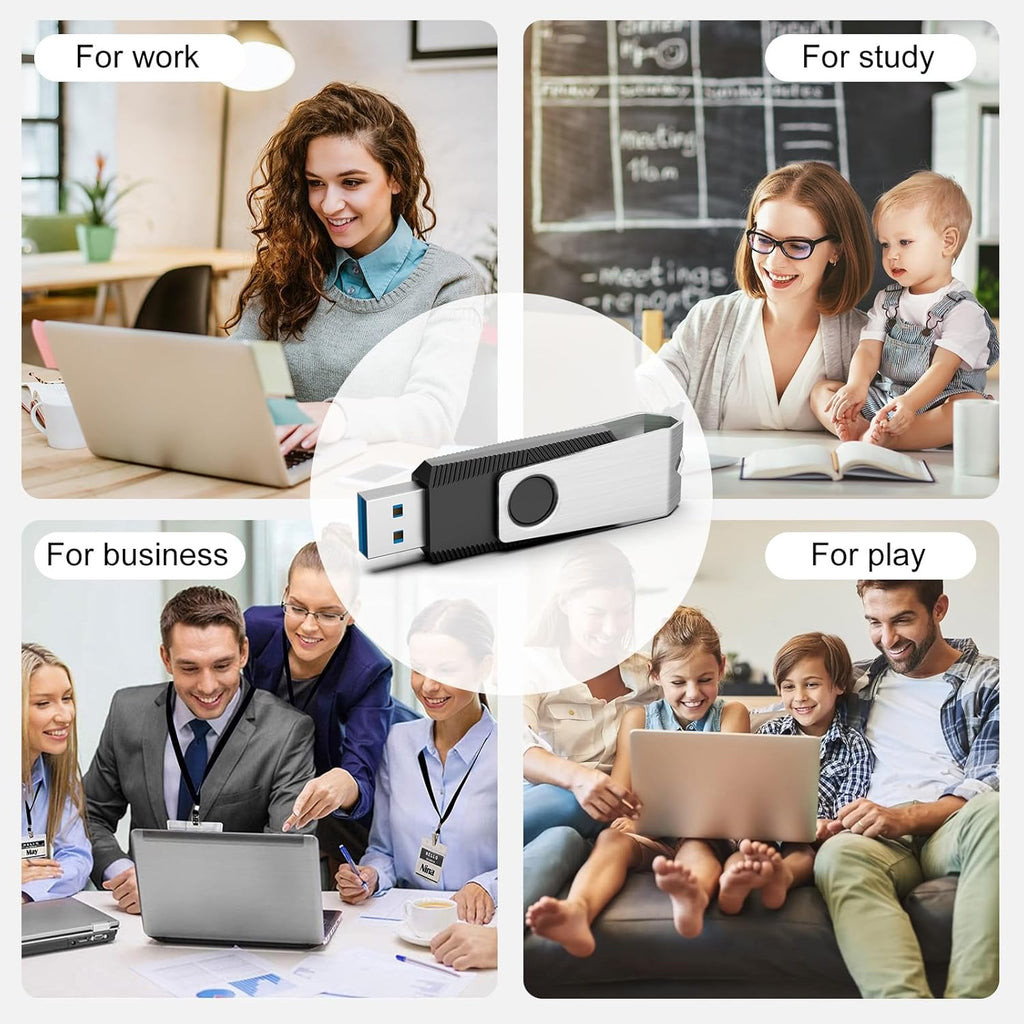 TOPESEL 5 Pack 64GB USB 3.0 Flash Drives, Thumb Drives for PC and Laptops