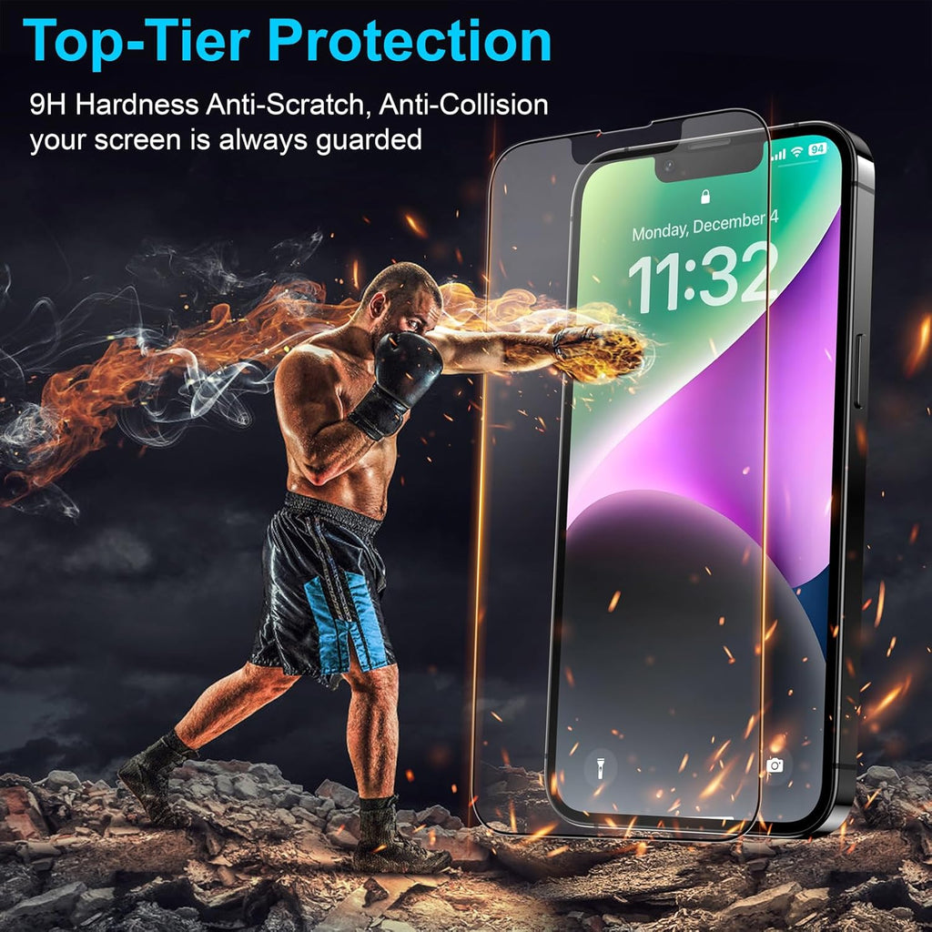 Mothca 2 Pack Matte Glass Screen Protector for iPhone 13 Pro Max/iPhone 14 Plus 6.7” [Auto Fit Box Dust] Full Coverage Anti-Glare & Anti-Fingerprint Tempered Glass, Bubble Free, Smooth as Silk