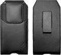 Leather Cell Phone Holster for Boost Celero 5G, Motorola Moto G 5G, Moto G Power 2021/2022/2023/2024, TCL 30 40 50 60 XE, XL, Vertical Case Waist Carrying Pouch with Belt Clip/Loops, Black