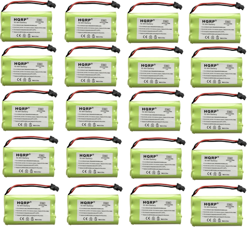 HQRP 20-Pack Cordless Phone Battery Compatible with Uniden PowerMax 5.8GHz 30878864022, Powermax 2.4 GHz, GE TL26402, GP 80AAALH3BMX, 80AAALH3BMZ Replacement