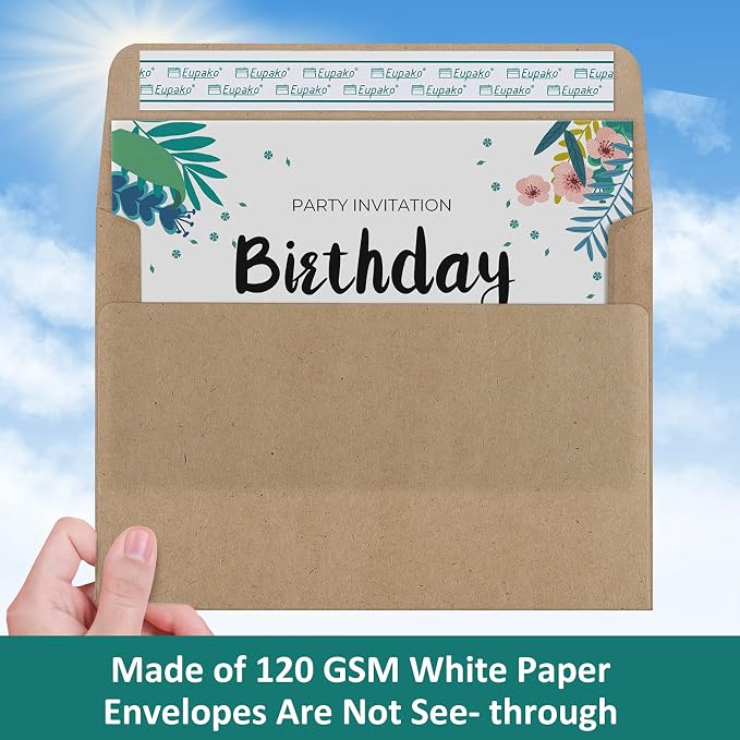 Eupako A9 Envelopes Sefl Seal 100 Pack, Invitations, Announcements, Baby Shower - Image 4
