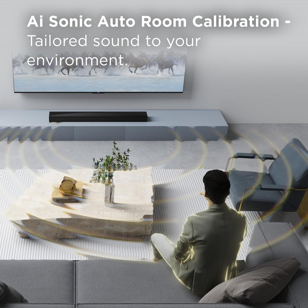 TCL Q65H Q Class 5.1 Channel Sound Bar with Dolby Atmos, DTS:X, Ray Danz Technology, Wireless Subwoofer, Wireless Surround Speakers, and Bluetooth Music Streaming
