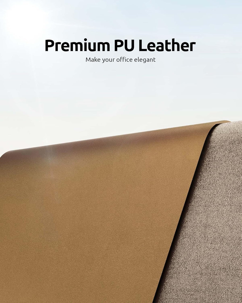 YSAGi Leather Desk Protector, Office Mat, Large Mouse Mat, Non-Slip PU Leather Blotter, Laptop Desk Pad, Waterproof Writing Pad for Office and Home (Bronze, 23.6" x 13.8")