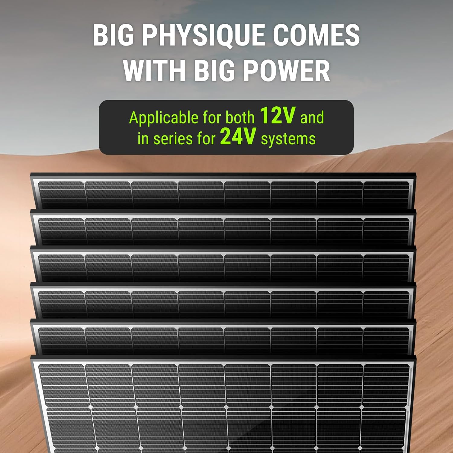 Newpowa 250W Solar Panel Monocrystalline for 12V 24V Norminal System with High-Efficiency Voltage Boost 15V Cells Works Best with MPPT Controller Charger Off-Grid for RV Marine Boat 250 Watts