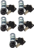 Admiral Locks Tubular Cam Lock, Keyed Alike Removable Key RV Compartment Storage Lock Cabinet Locks (Black Pack of 5, 5/8" 90°)