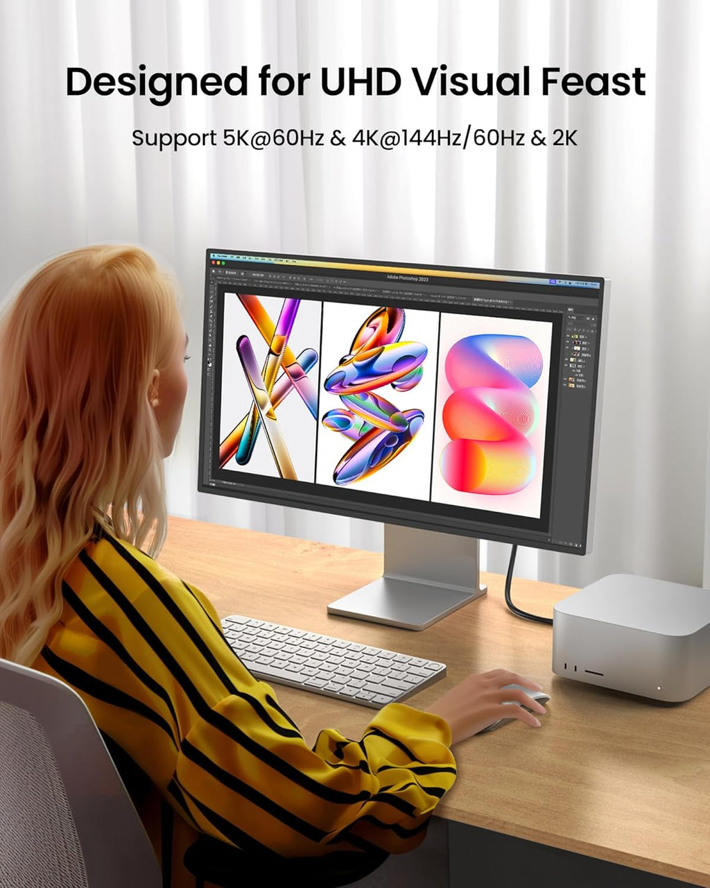 Silkland 20Gbps USB C Data Cable Right Angle, Short 1FT 90 Degree USB C 3.2 Gen 2x2 High Speed Data Transfer Cable, 5K/4K 60Hz Monitor Cable, 240W PD, Type C Data Compatible for SSD, Hub, Dock,eGPU