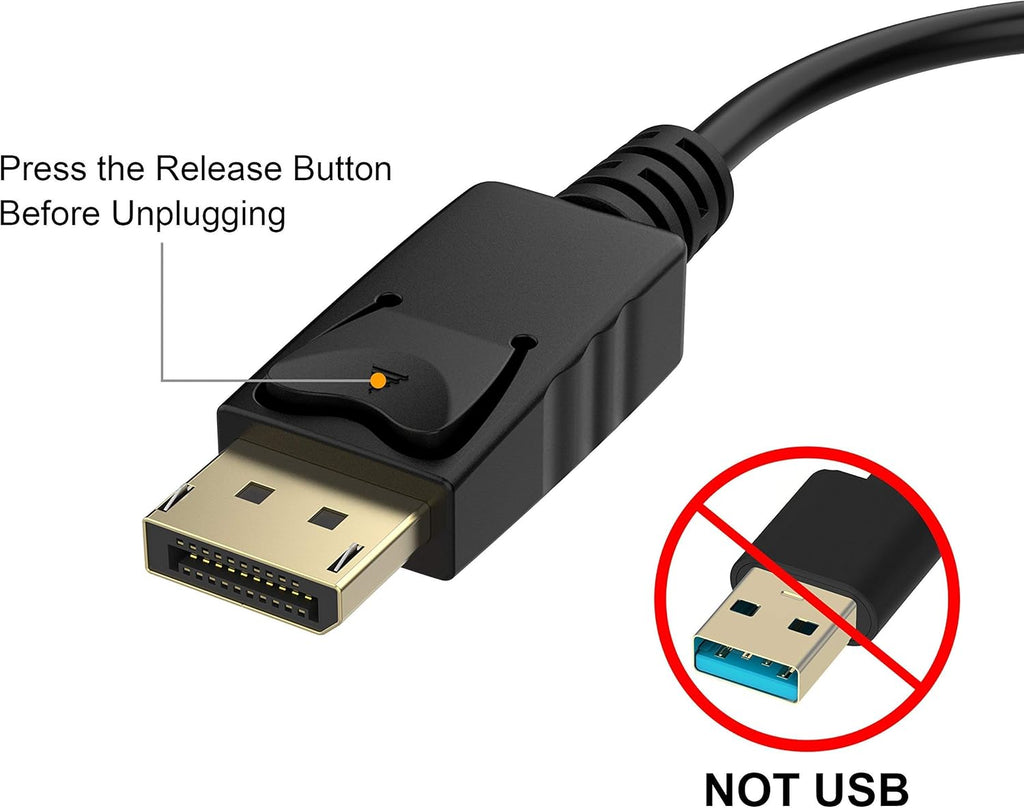 4K DisplayPort (DP) to HDMI Adapter, 5 Pack, Uni-Directional Gold-Plated Display Port Computer to HDMI Screen Converter (Male to Female) Compatible with HP, Dell, Lenovo & More, Passive - Black