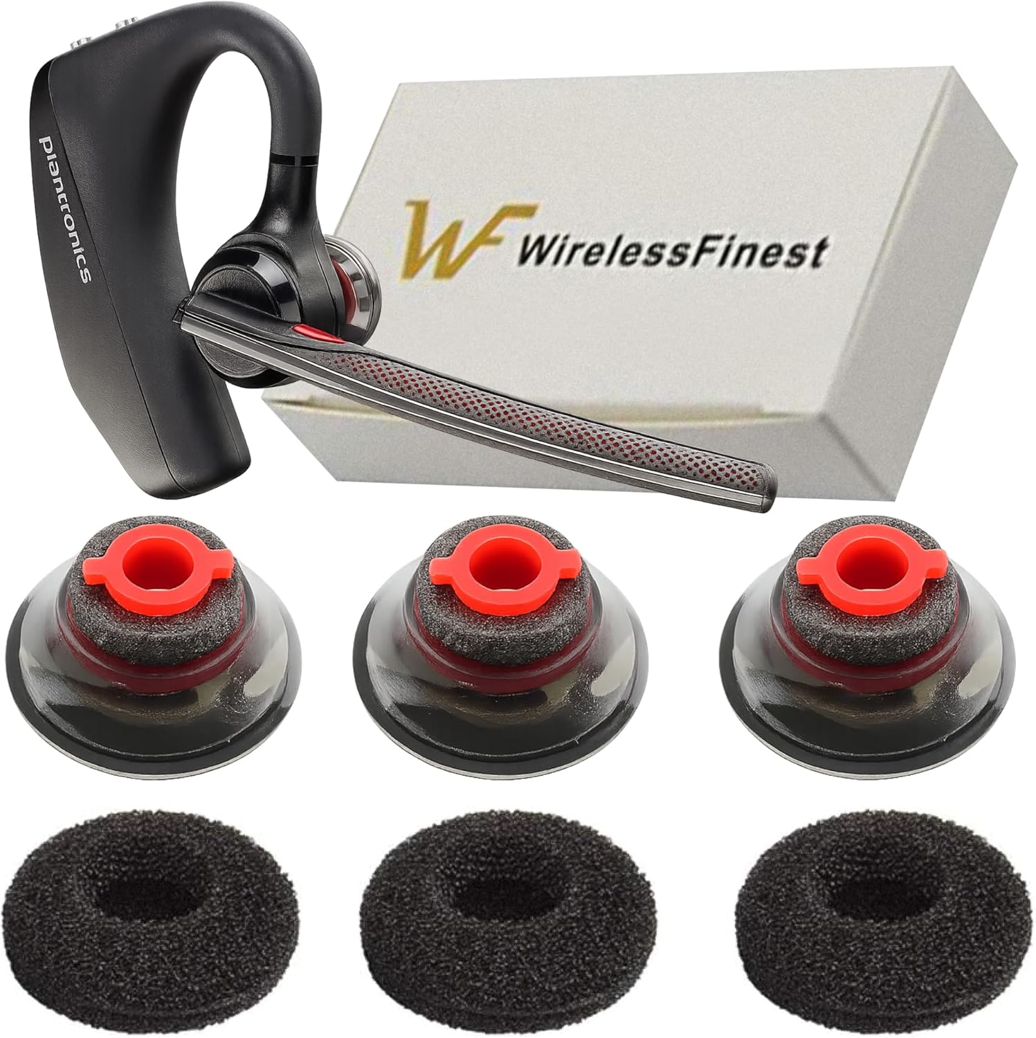 3X Ultra Comfort Eartips Ear Buds Replacement Earphone Ear Tips Kits Earpads Foam Set Cushion for Plantronics Voyager 5200 5220 5210 Series Bluetooth Headset Headphone (Medium M)