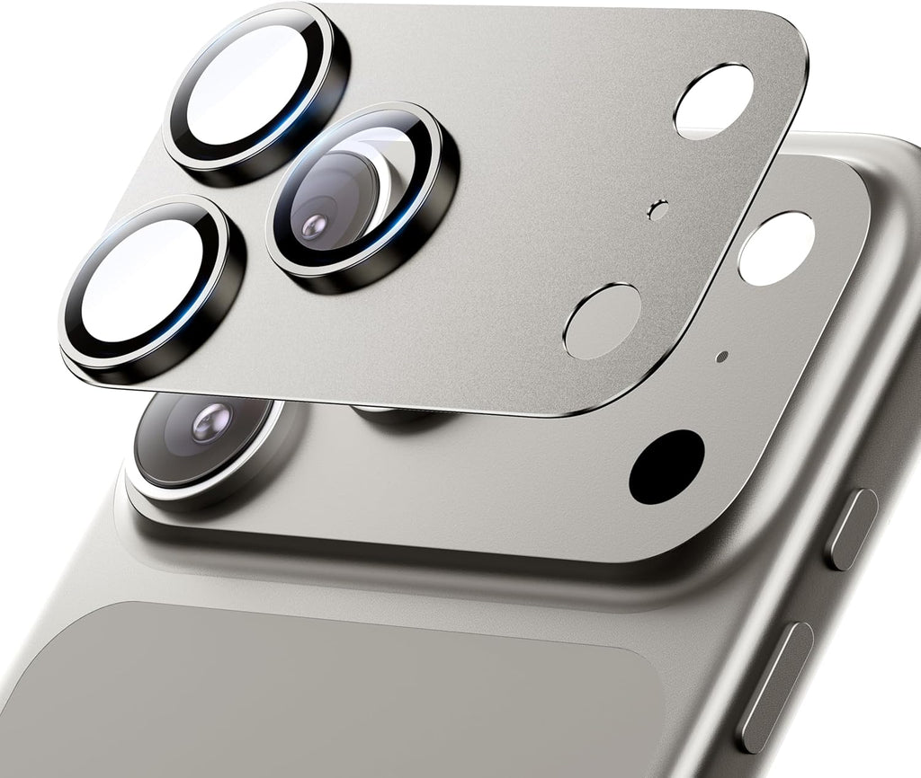 Hoerrye for iPhone 17 Pro Max Camera Lens Protector - [12FT Shatterproof Military Grade] [Strong Adsorption] Metal 9H+ Tempered Glass Camera Screen Full Protective Cover Case Friendly,Gray