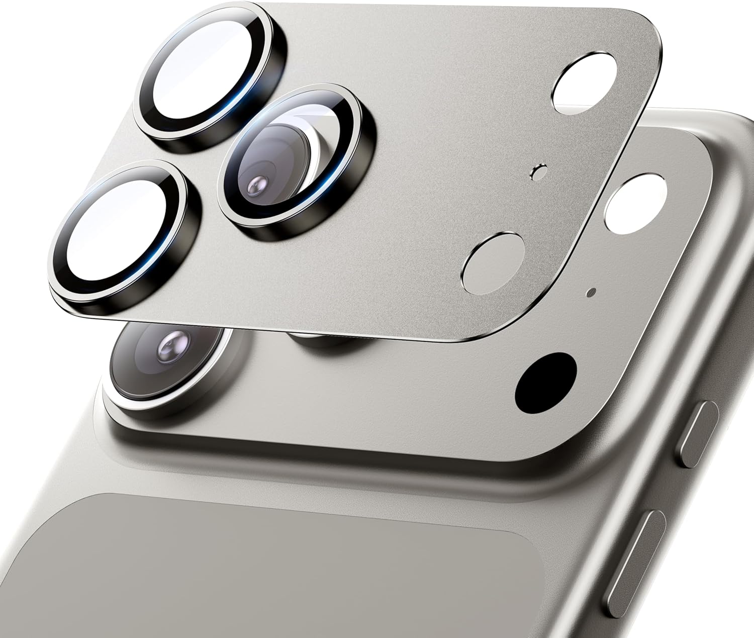 Hoerrye for iPhone 17 Pro Max Camera Lens Protector - [12FT Shatterproof Military Grade] [Strong Adsorption] Metal 9H+ Tempered Glass Camera Screen Full Protective Cover Case Friendly,Gray