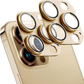 2 Pack Camera Lens Protector for iPhone 13 Pro/iPhone 13 Pro Max,[Not Easy to Breakn ] AR Tempered Glass Strong Adsorption Metal Camera Cover Screen-Gold