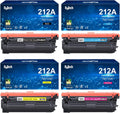 212A Toner Cartridge 4 Pack,for HP 212X W2120A Toner Cartridge for HP Color Laserjet Enterprise M554 M555 Flow MFP M578 Printer,with Upgraded Chip,No Fading,No Streak