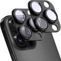 2 Pack Camera Lens Protector for iPhone 15 Pro/iPhone 15 Pro Max,[Not Easy to Breakn ] AR Tempered Glass Strong Adsorption Metal Camera Cover Screen-Black