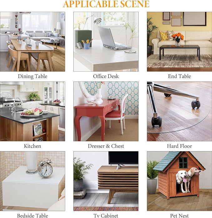 Deep Dream 1.5mm Clear Desk Cover Protector, 22×48 Inch Clear Table Protector - Image 7