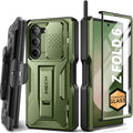 TONGATE for Z Fold 6 Case, [with S Pen Slot & Hinge Protection] [Tempered Glass Screen Protector] Full-Body Military Drop Phone Case for Samsung Galaxy Z Fold 6 with Kickstand & Belt Clip, Green