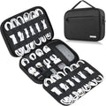 Lacdo Cord Organizer Travel, Cable Organizer Bag Case, Portable Electronics Organizer Travel Case, 6 Layer Large Capacity Charging Cords Storage organizer for Cables, SD Card, Travel Essentials, Black